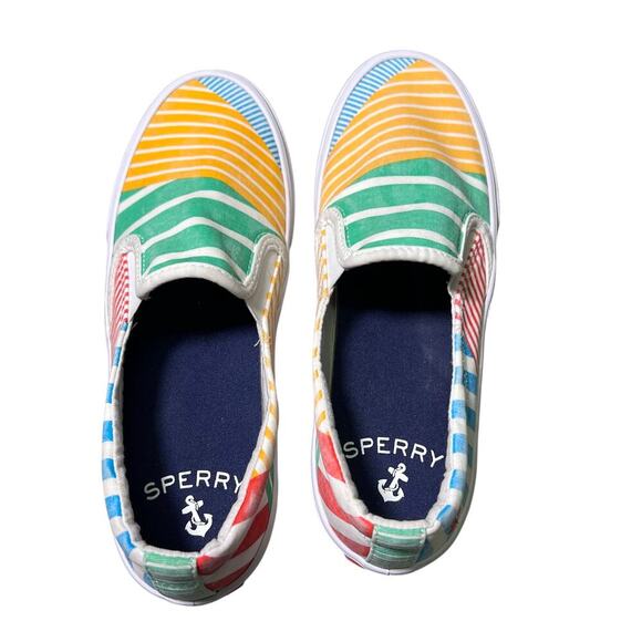 Sperry crest Women's Slip On canvas Non Marking Multicolor size US 5.5 EU 35.5 - Picture 5 of 7